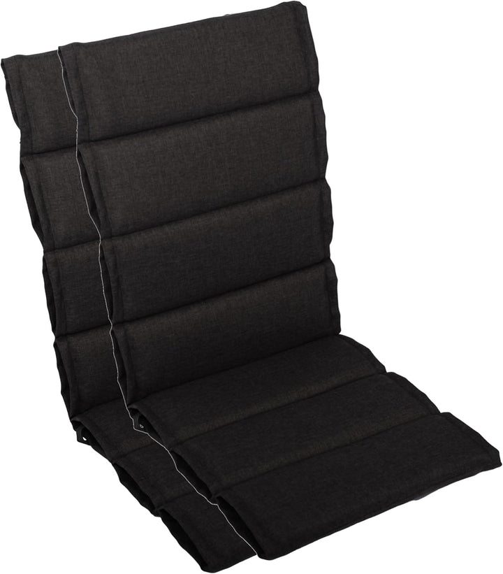 LILENO HOME Gartenstuhl Auflagen als [2er Set - Hochlehner] in Anthrazit - Bequeme Liegen als Sitzau