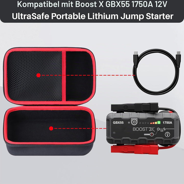 Hart Schutz Hülle Etui Tasche für Boost X GBX55 1750A 12V UltraSafe Starthilfe Powerbank, Für Boost