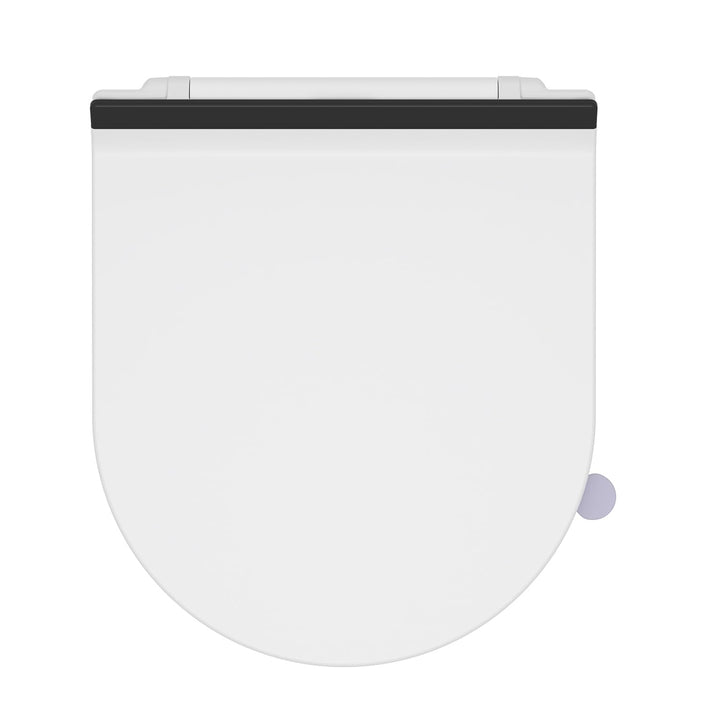 Toilettendeckel mit Absenkautomatik D-Form, Slim WC Sitz Weiss, Klodeckel Duroplast, Klobrille einfa