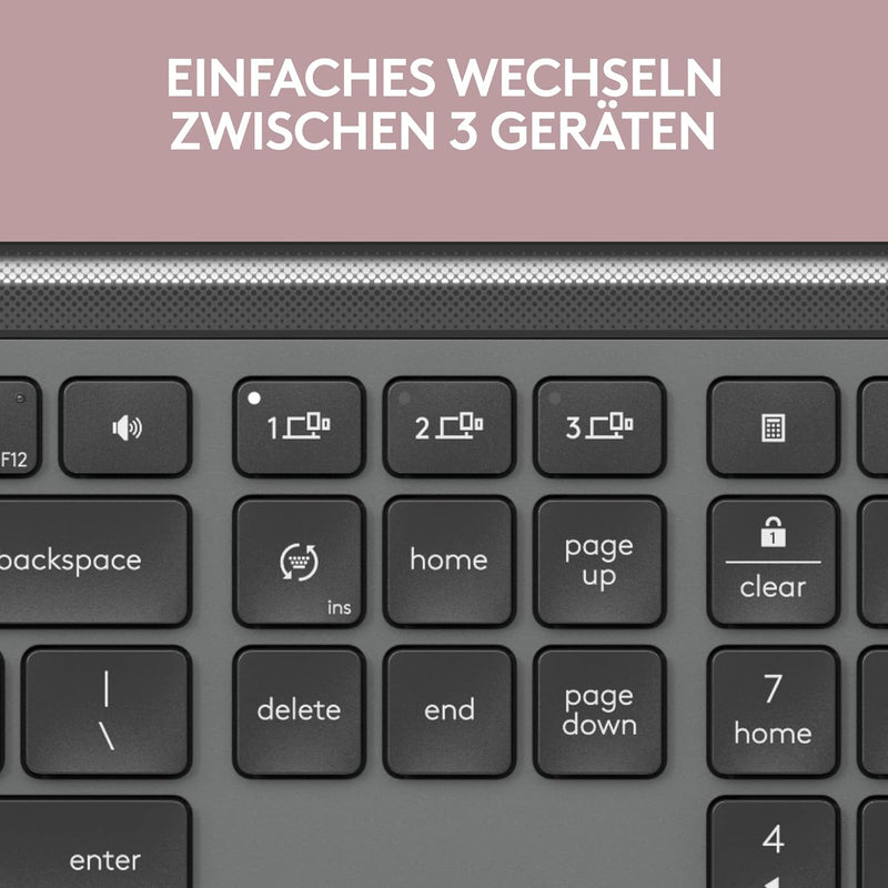 Logitech Signature Slim K950 kabellose Tastatur, schlankes Design, Wechseln zwischen Geräten beim Ti