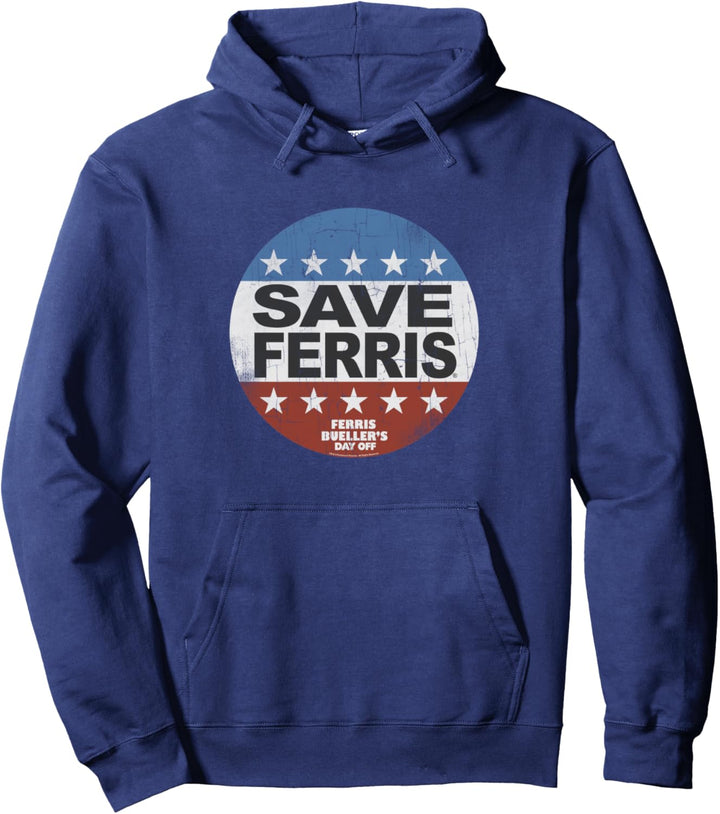 Ferris Bueller's Day Off Save Ferris American Button Pullover Hoodie