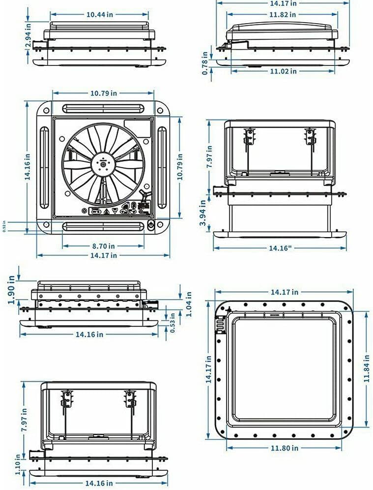 Wohnmobil Wagen Led DachlüFtung LüFtung Skylight Fenster Abluftventilator 11Zoll Wohnwagen Windows L