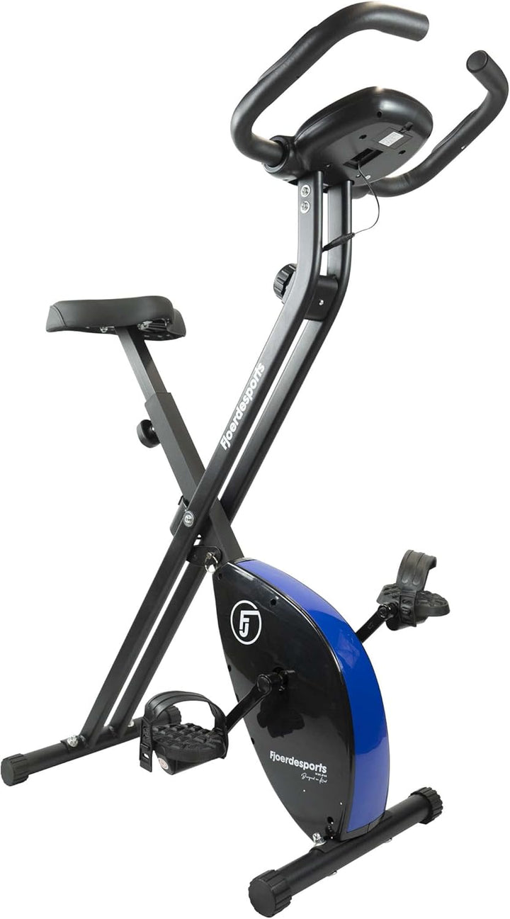 Fjoerdesports faltbarer Fahrradtrainer, Heimtrainer, Fitnessfahrrad LCD Trainingscomputer, klappbare