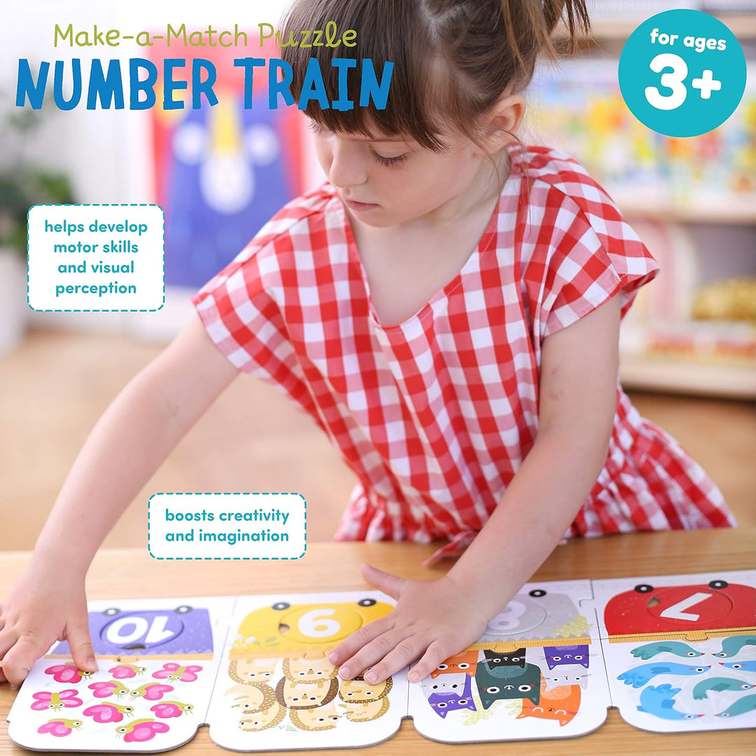 Banana Panda - Make-a-Match Puzzle Number Train - enthält 30 grosse Teile zum Lernen von Zahlen und