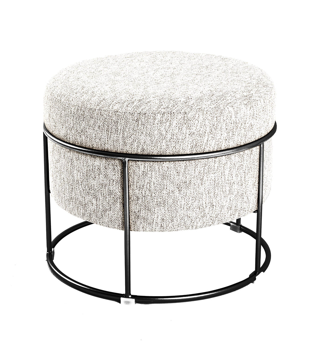 HAKU Möbel Hocker, MDF, schwarz-creme, Ø 48 x H 44 cm, Schwarz-creme