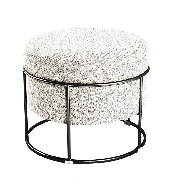 HAKU Möbel Hocker, MDF, schwarz-creme, Ø 48 x H 44 cm, Schwarz-creme