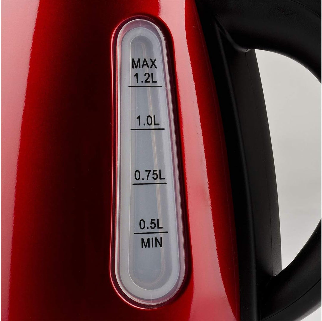 Girmi Bl32 kabelloser Wasserkocher aus Edelstahl, 1,2 l, 1630 W, Rot