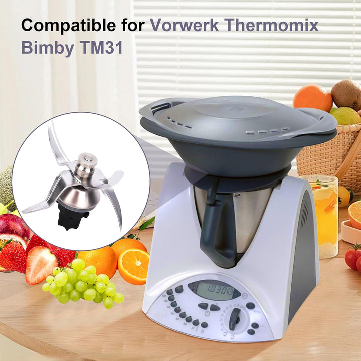 TM31 Mixmesser für Vorwerk Thermomix Bimby TM31 Küchenmaschine, Ersatz Messer aus Edelstahl mit Dich