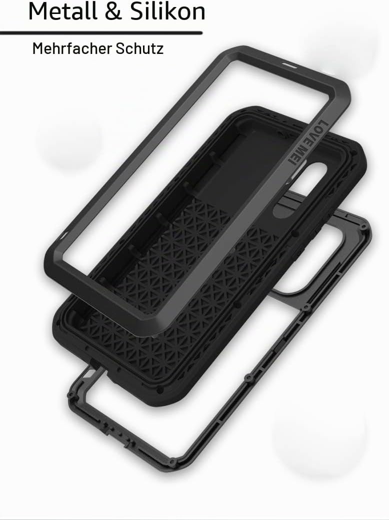 Fonrest Ganzkörper Hülle für Huawei P30 Pro, Love MEI 6,47-Zoll Schwerlast Hybride Aluminium Metall