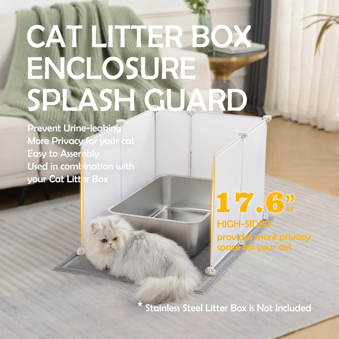 MEEXPAWS Extra grosse Katzentoilette, Spritzschutz, 68 x 50 cm, grosse Katzentoilette, leicht zu rei