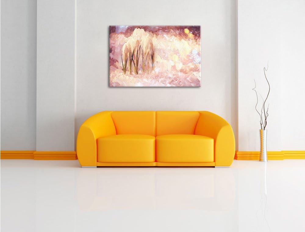 Pixxprint Schneeglöckchen im Frühjahr Kunst / 100x70cm Leinwandbild bespannt auf Holzrahmen/Wandbild