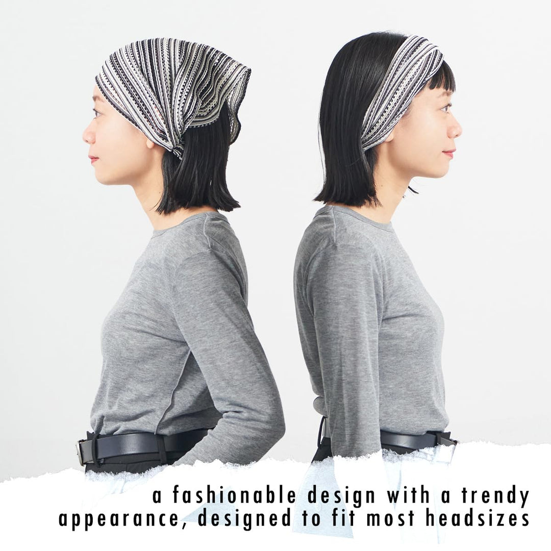 Breites Sommer-Stirnband für Damen & Herren, Leichtes Mesh Bandana, Häkel-Haarband Hipster Strick, A