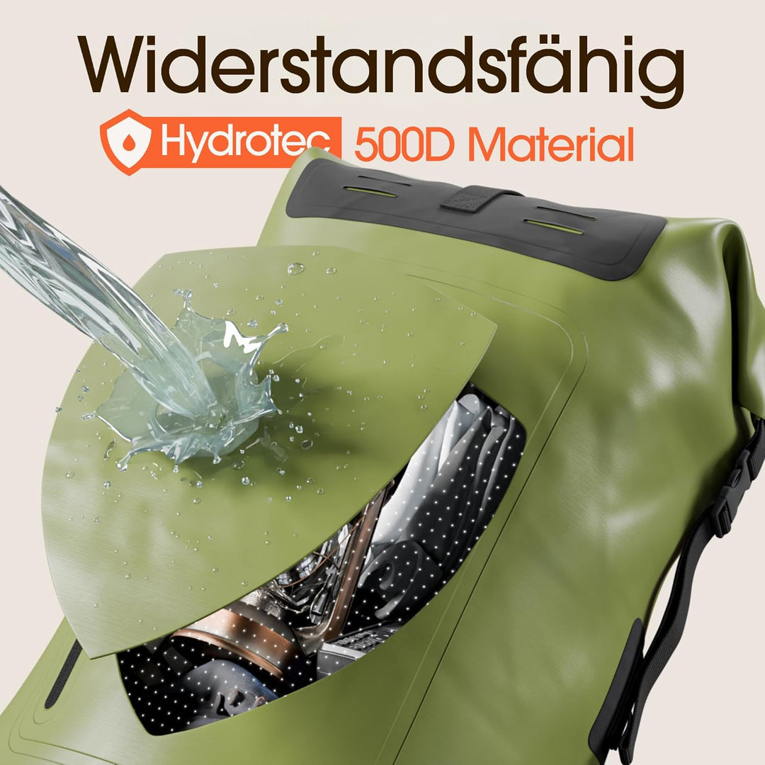 Earth Pak wasserdichter Rucksack – 35L / 55L Waterproof Backpack mit leistungsstarkem Rolltop Rollve