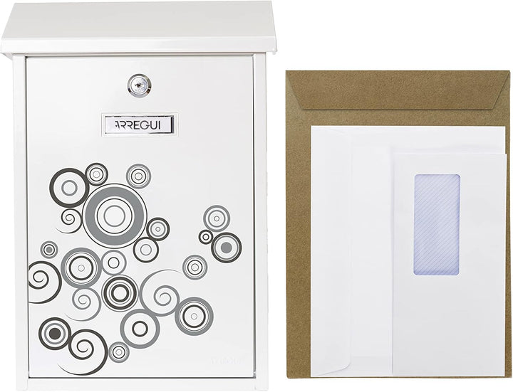 ARREGUI Premium E5606 Briefkasten aus Verzinktem Stahl, mit im Siebdruck lackiertem Motiv "Spark", G