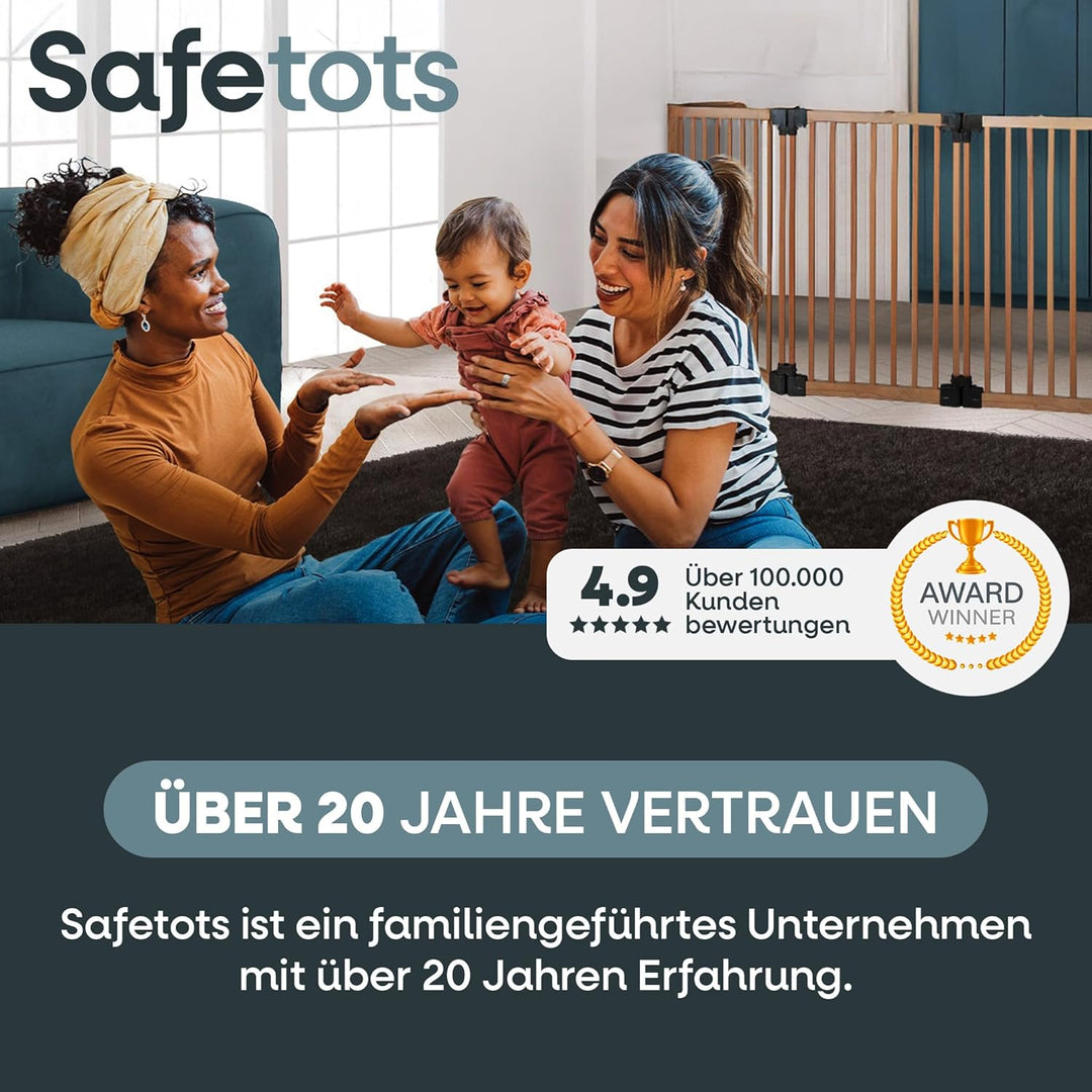 Safetots SafeStep Treppenschutzgitter ohne Bohren Weiss – Maximale Sicherheit für Babys & Haustiere