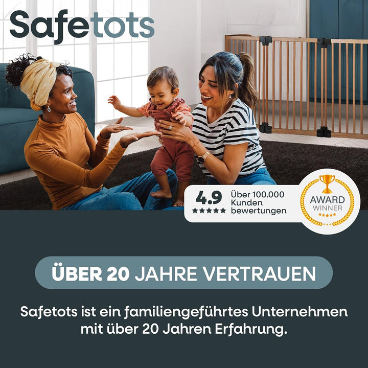Safetots SafeStep Treppenschutzgitter ohne Bohren Weiss – Maximale Sicherheit für Babys & Haustiere