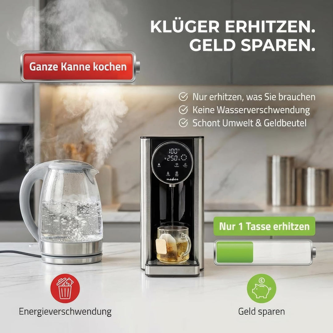Heisswasserspender - 2600 W - 2.7 l - Aluminium/Schwarz