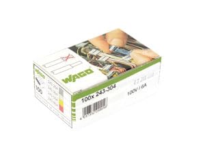 WAGO Verbindungsklemmen 243-304 | 4 Leiter, bis 0,8 mm, 100 Stück, MICRO Verbindungsdosenklemme für