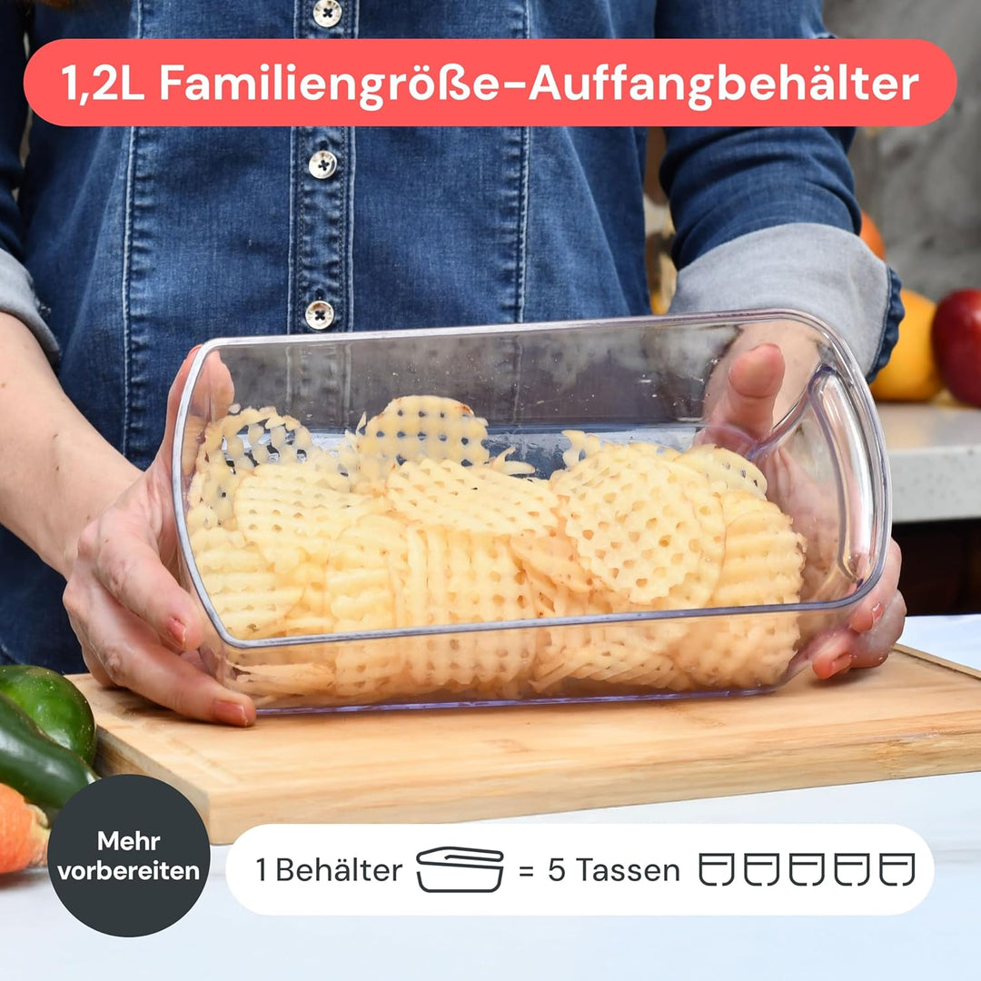 Fullstar Gemüseschneider und Mandoline Gemüsehobel - Julienne- und Würfelschneider für Gurken Zwiebe