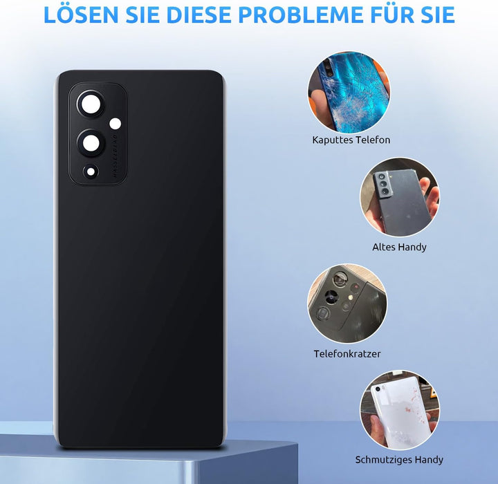 Eonpam Akkudeckel für Oneplus 9 Rückseite Glas Original Backcover Back Glas Ersatz Reparatur Set mit