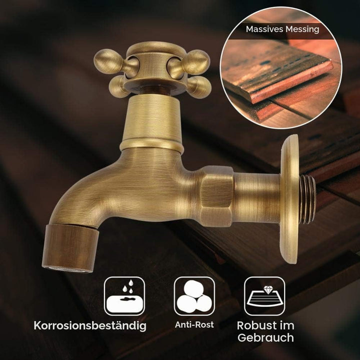 G1 / 2 Wandmontage Vintage Massivem Messing Wasserhahn Wasserhahn für Spülbecken Mopp(Short) Silber