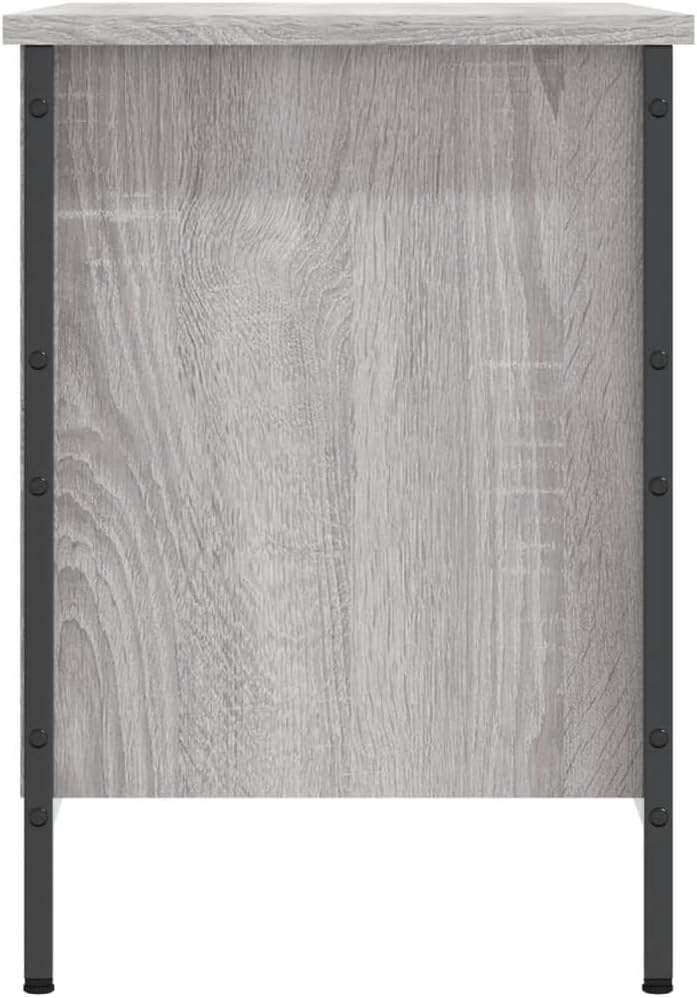 Schuhschrank 69x35x50cm Grau Sonoma Holzwerkstoff,Pulverbeschichtetes Stahl Vorratsschrank Schuhaufb