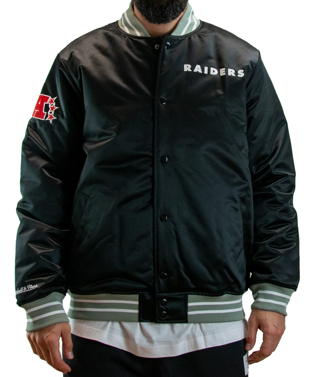 Mitchell & Ness NFL Heavyweight Satin Jacket L Oakland Raiders - Black, L Oakland Raiders - Black