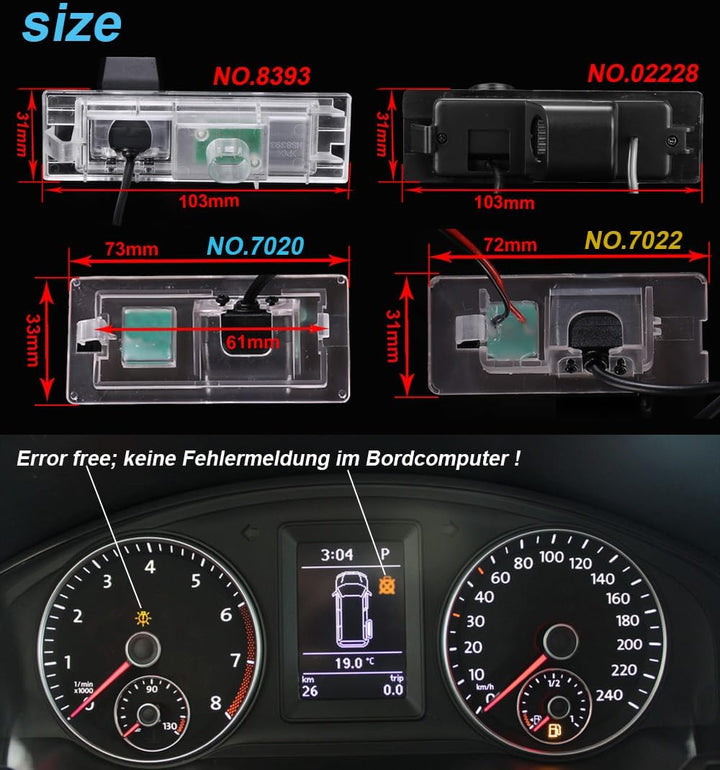 HD Nachtsicht Rückfahrkamera Ersatz für BMW Mini Cooper Kombi Limousine R55 R56/Convertible cabrio R