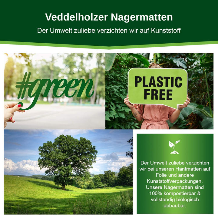 Veddelholzer 3 Hanfmatten für Nager Kaninchen Käfige &amp; Gehege von Meerschweinchen Hamstern Nagertepp