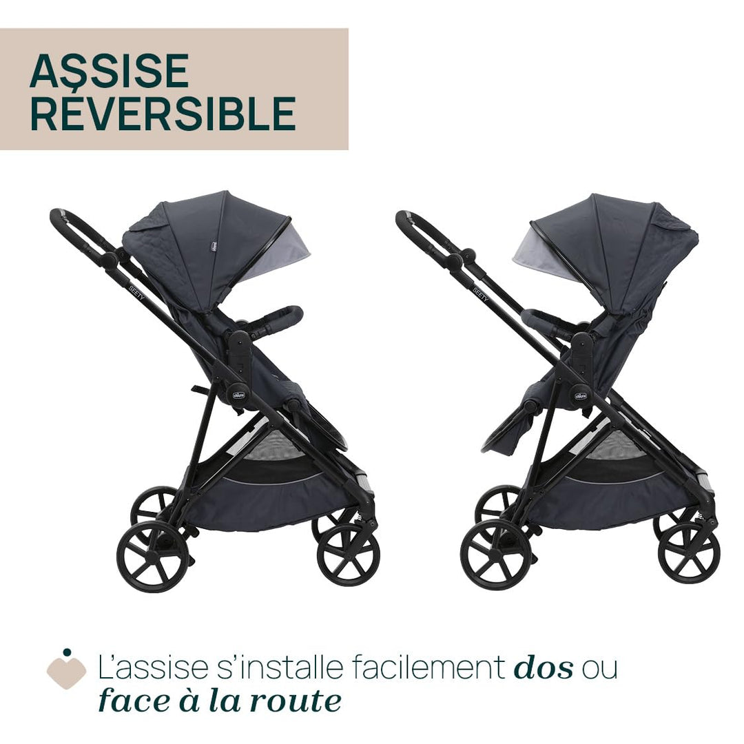 Chicco Kinderwagen Seety, Leicht und kompakt, von 0 Monaten bis 4 Jahren, bis 22 kg, faltbar, verste