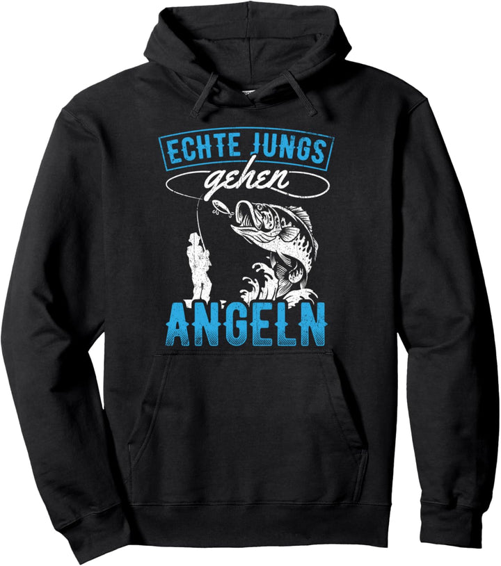 Echte Jungs gehen Angeln - Angler Fischer Kinder Jungen Pullover Hoodie