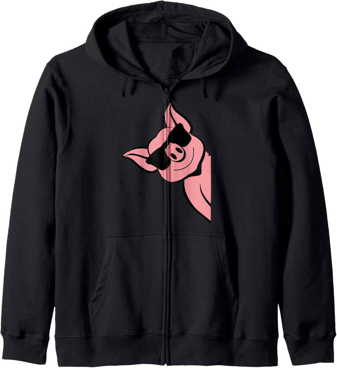 Lustiges rosa Schwein mit Sonnenbrille, Schweinchen Fun Kapuzenjacke