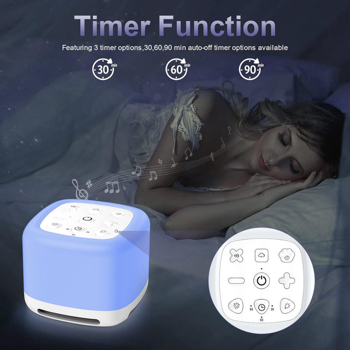 3 IN 1 White Noise Machine mit Licht, [40 Klänge und 7 Nachtlicht ] Weisses Rauschen für Besseren Sc