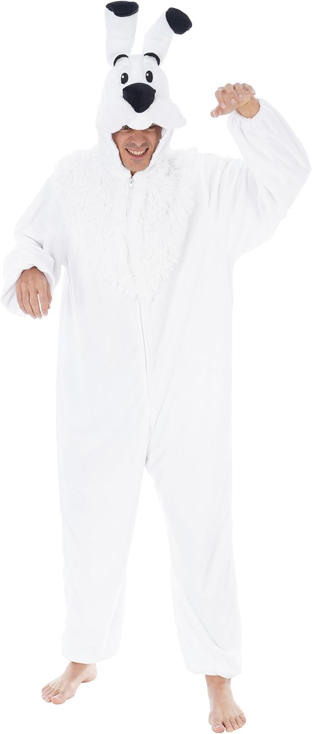 Chaks - Kostüm Idefix, Hund von Asterix und Obelix, Onesie mit Kapuze, Verkleidung für Karneval und