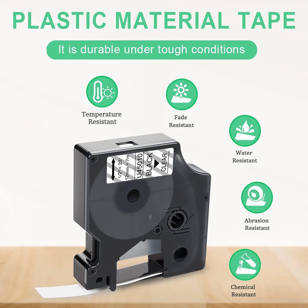 UniPlus 6x Kompatibel D1 Schriftband als Ersatz für Dymo D1 45013 45010 45016 45017 45018 45019 für