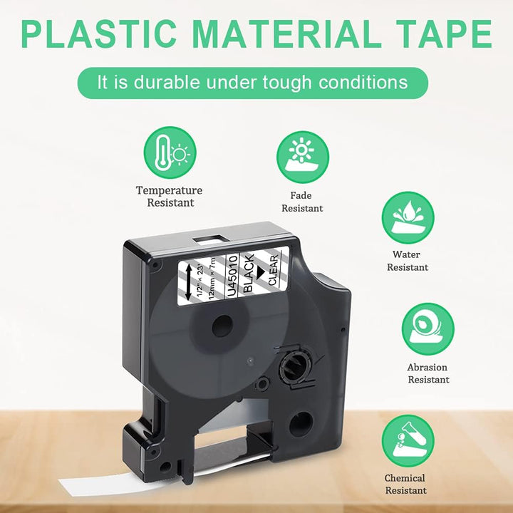 UniPlus 6x Kompatibel D1 Schriftband als Ersatz für Dymo D1 45013 45010 45016 45017 45018 45019 für