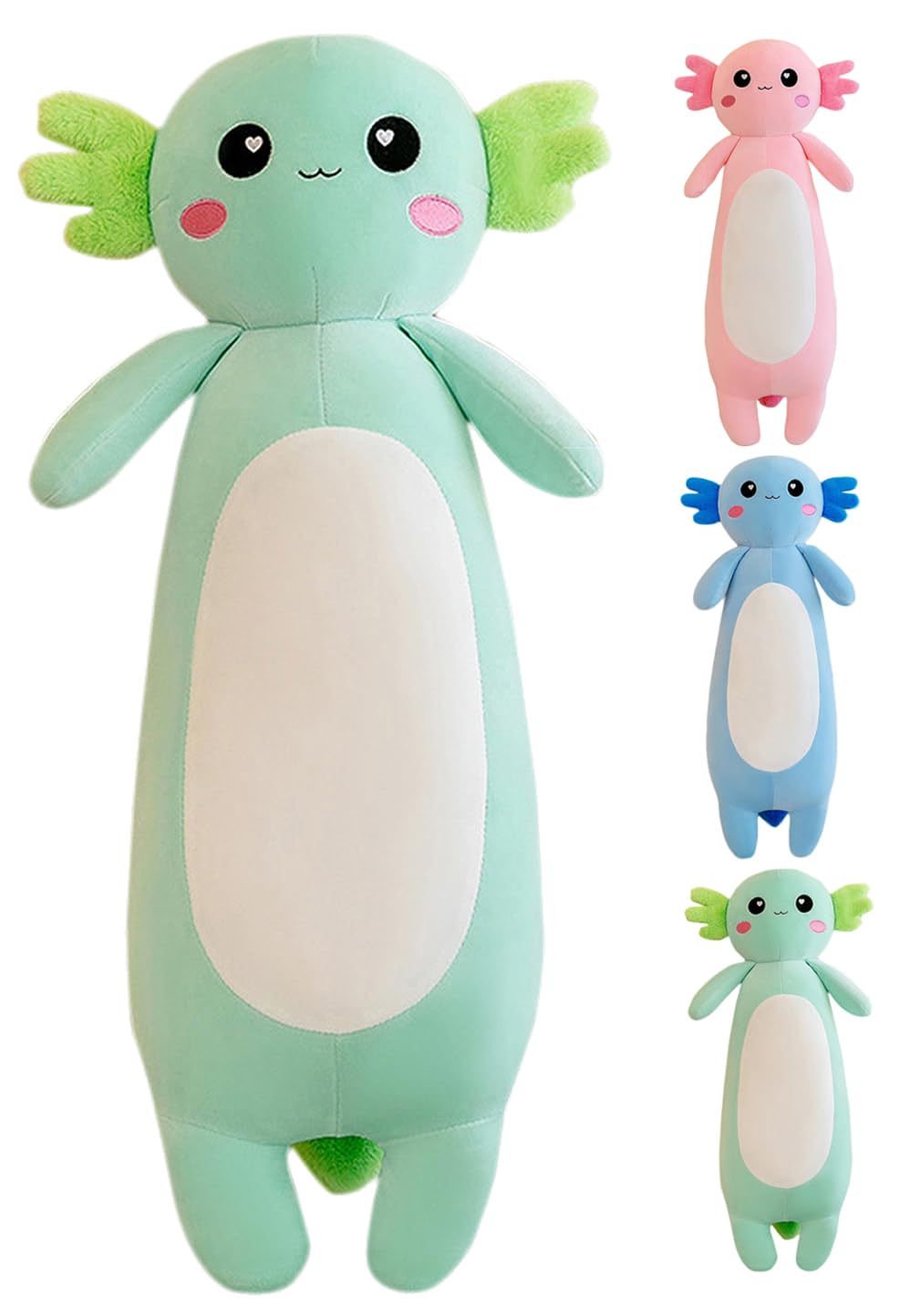 Kekeso Langes Axolotl Plüschtier,Kawaii Axolotl Kuscheltier Stofftier Rosa Axolotl Plüsch-Kissen, fü
