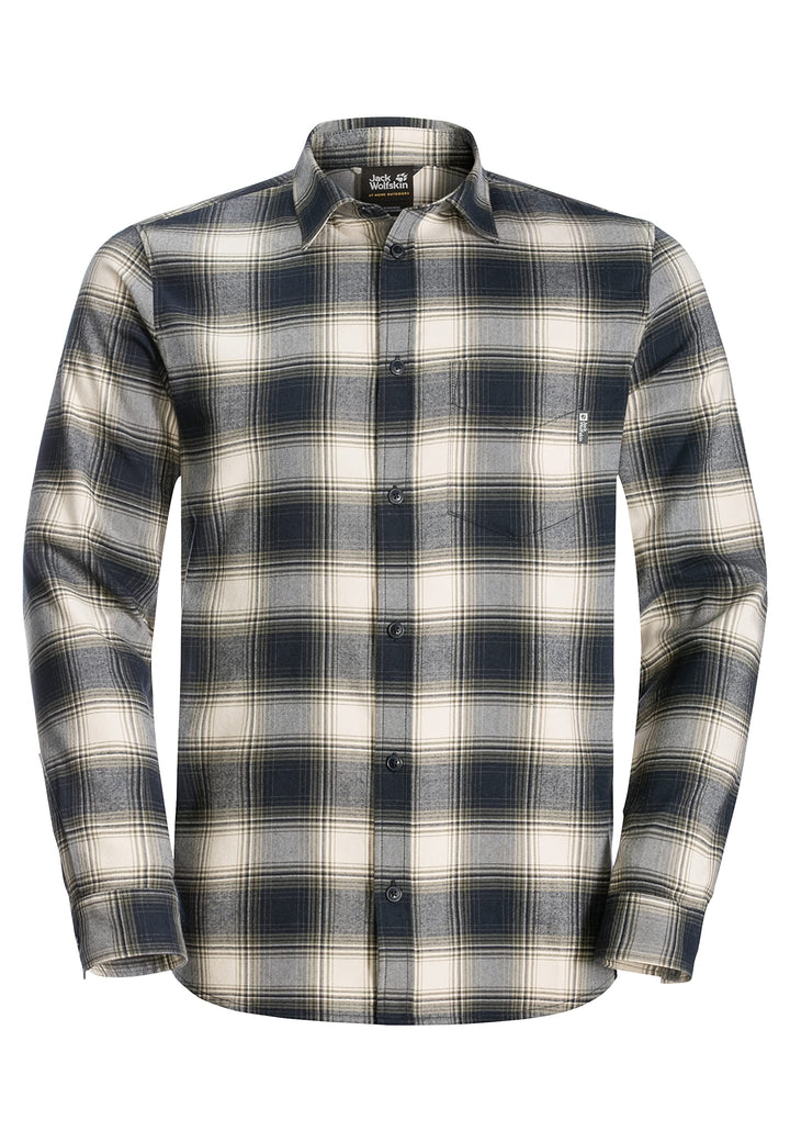 Jack Wolfskin Herren Wanderweg Hemd M Night Blue Checks, M Night Blue Checks