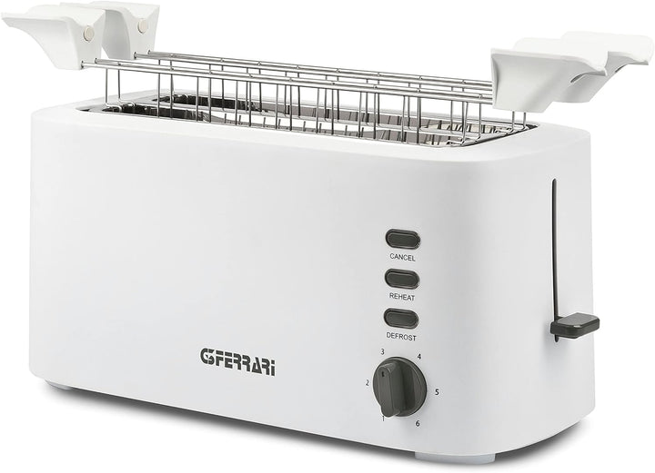 G3 Ferrari G10142 Toaster Grosse Scheiben "Essential Toast", 1500 W, 4 Toast, Weiss