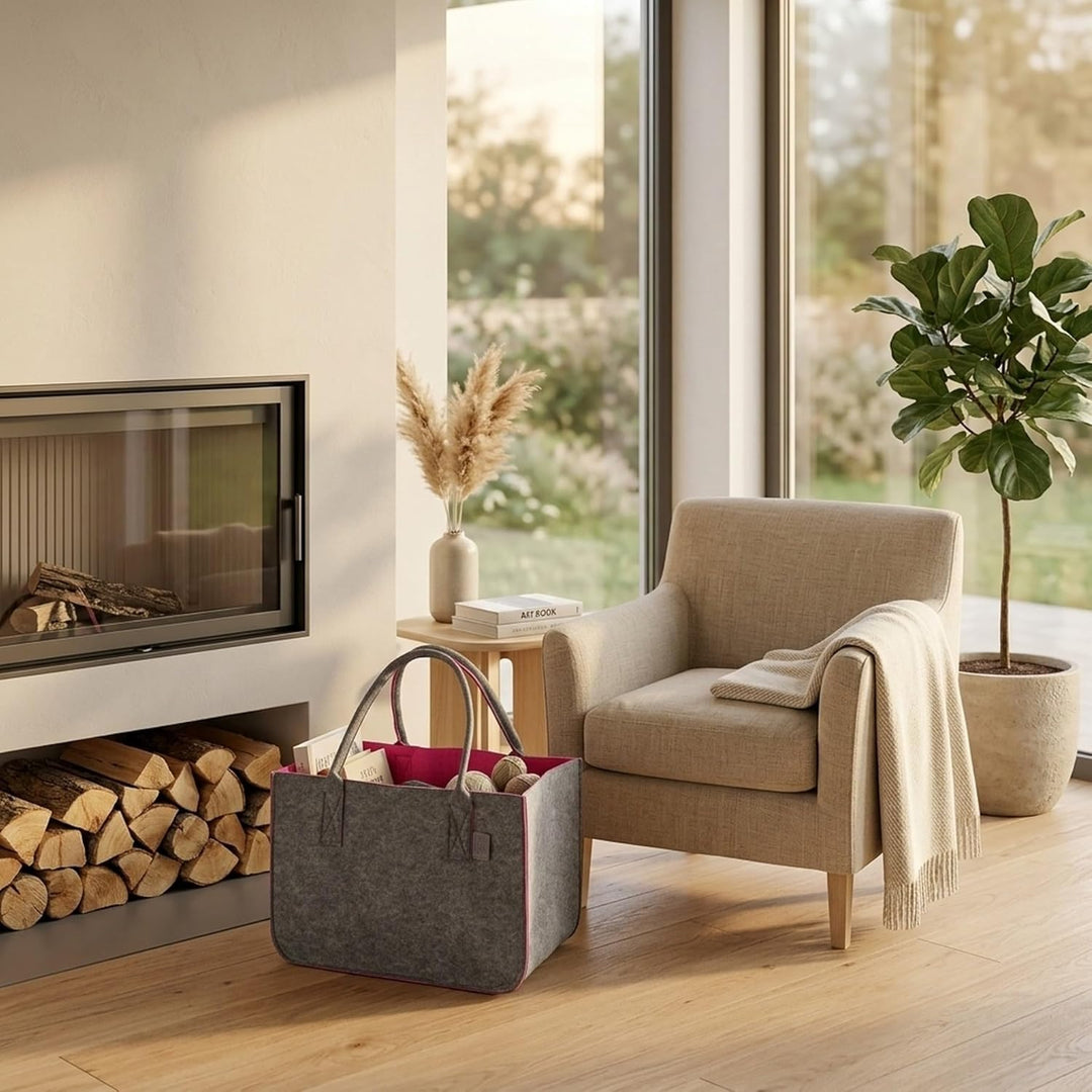 IDEA HOME Filztasche Valencia Shopper Gross-30 Liter Einkaufstasche XXL Zusammenklappbar Einkaufskor