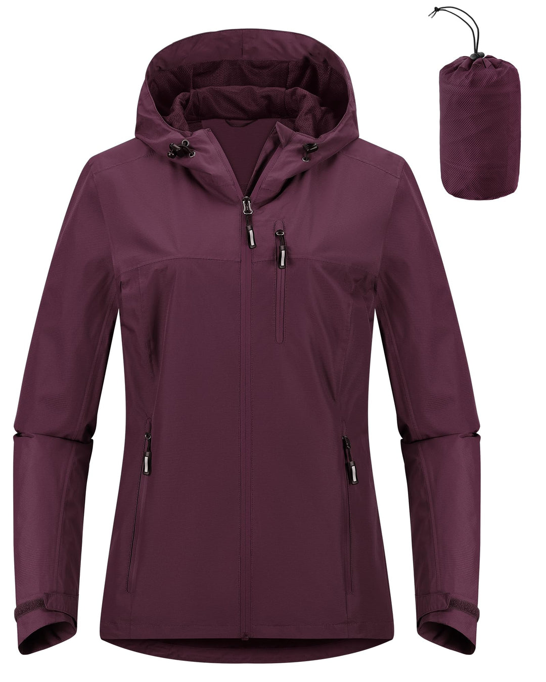 Outdoor Ventures Damen Regenjacke 10000MM Wasserdicht Leichte Gefüttert Packbar Sportjacke Funktions