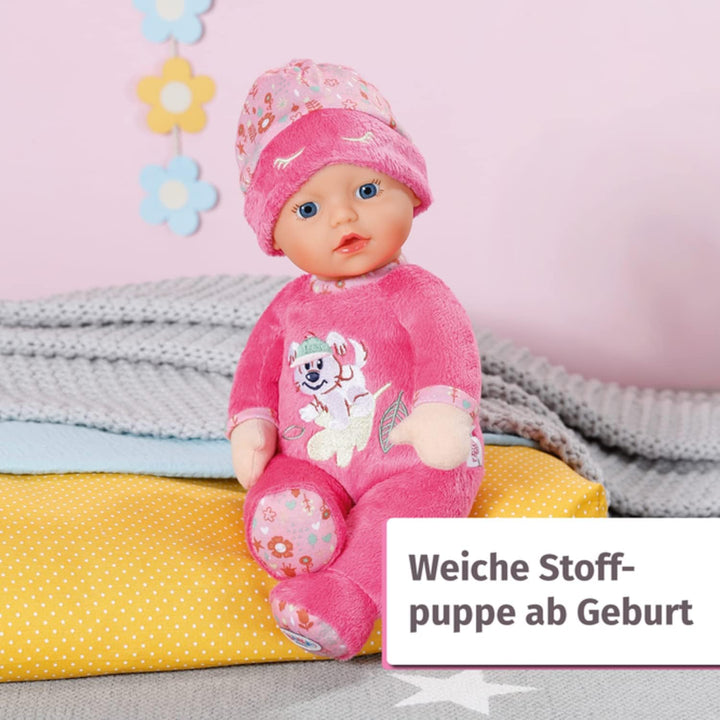 BABY born Sleepy for babies pink, waschbare Stoffpuppe mit herunterziehbarer Mütze und integrierter