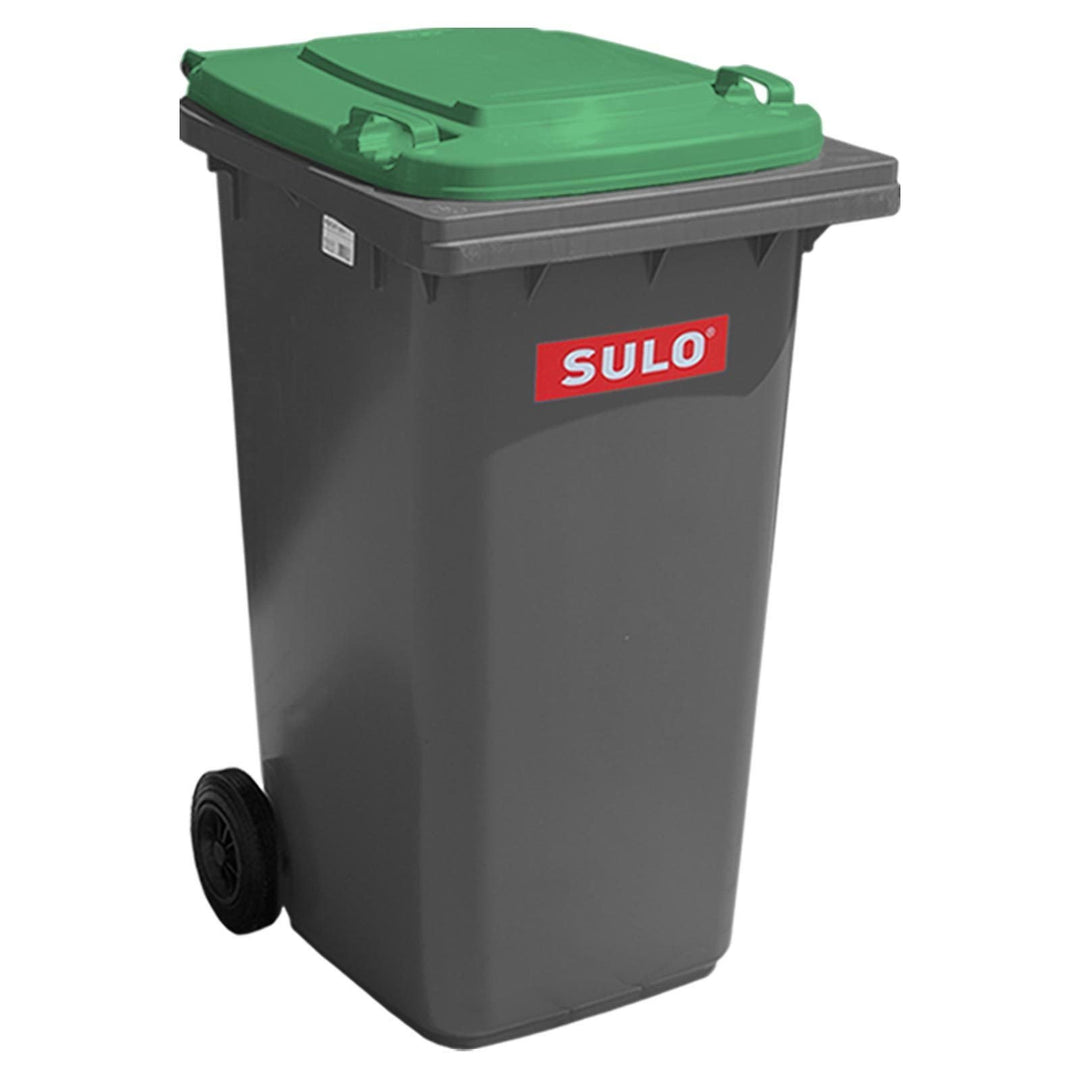 Sulo 2 Rad Müllgrossbehälter 240 grau mit grünem Deckel