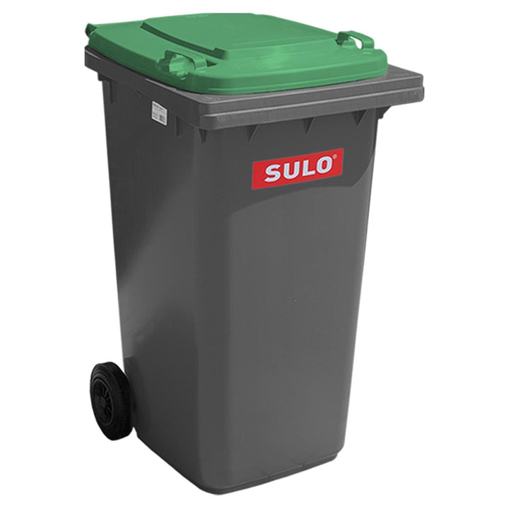Sulo 2 Rad Müllgrossbehälter 240 grau mit grünem Deckel