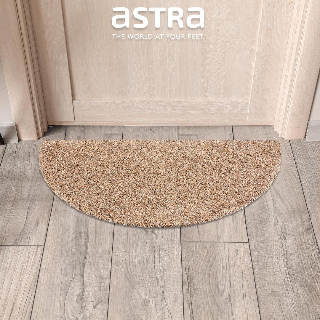 Astra Schmutzfangmatte innen waschbar 50x80 cm halbrund– Sauberlaufmatte beige 100% Baumwolle Türmat