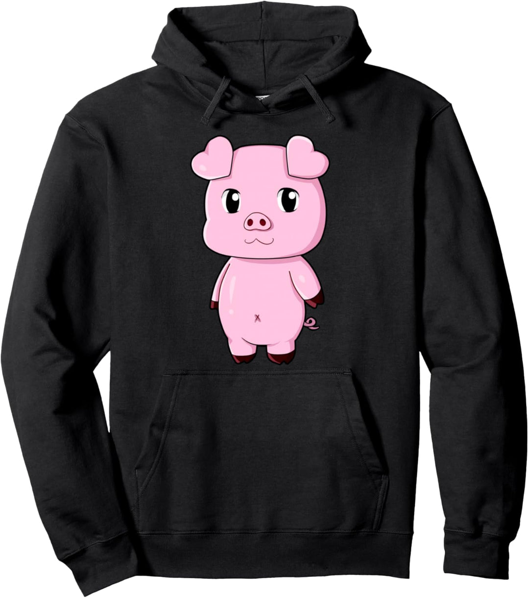 Süsses Schweinchen / Schwein mit Herzen Pullover Hoodie