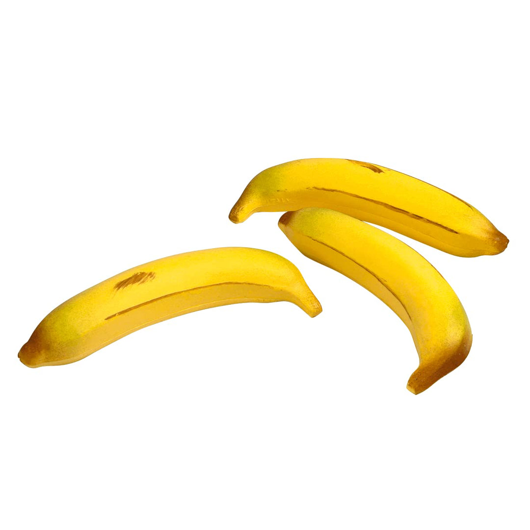 Deko-Bananen-Set 3-teilig Dummy Fake Lebensmittel Attrappen gelb 19 cm lang