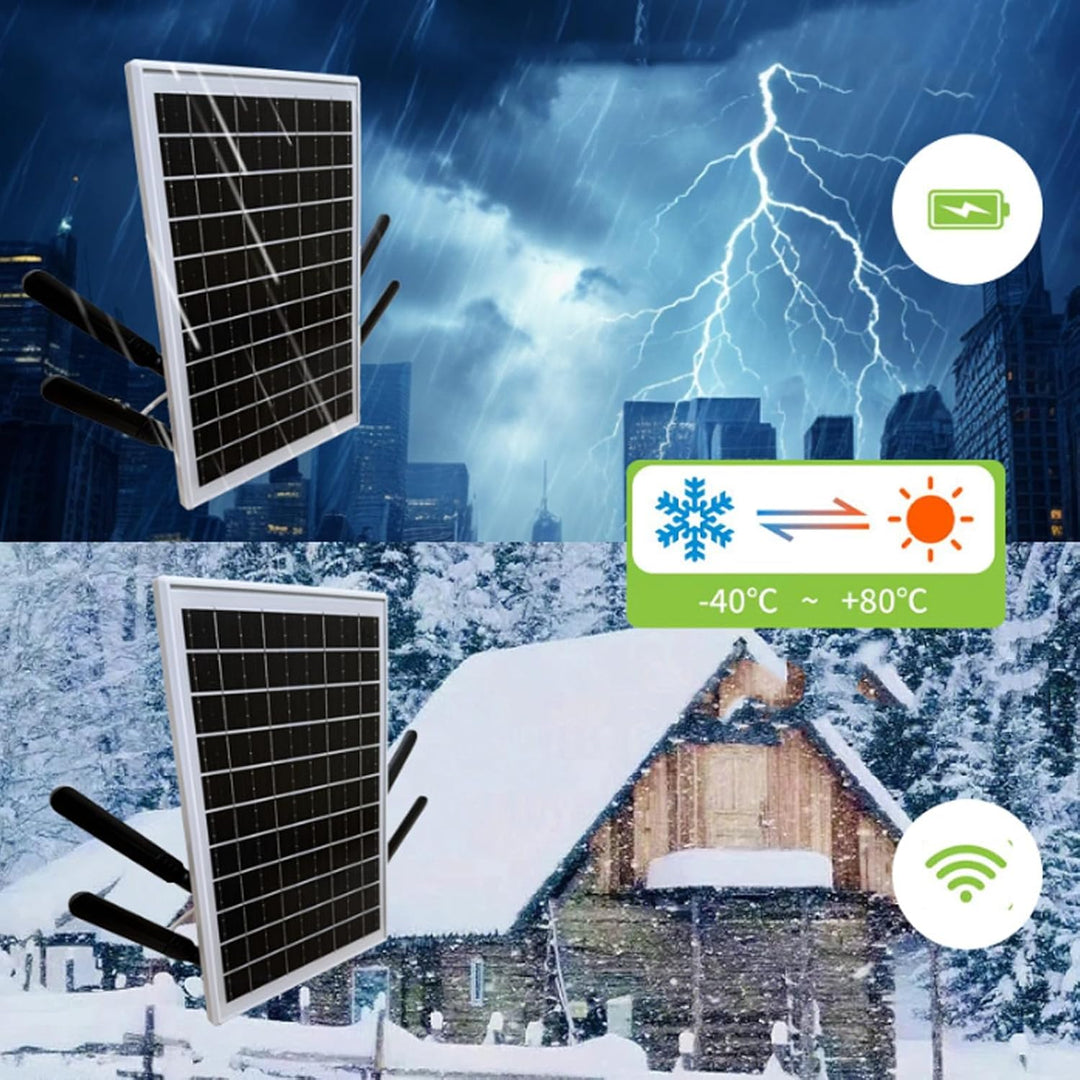 Ejoyous Solarbetriebener 4G LTE Modem Router mit 25600mAh 15W Solarpanel IP66 wasserdicht bis 50m Re