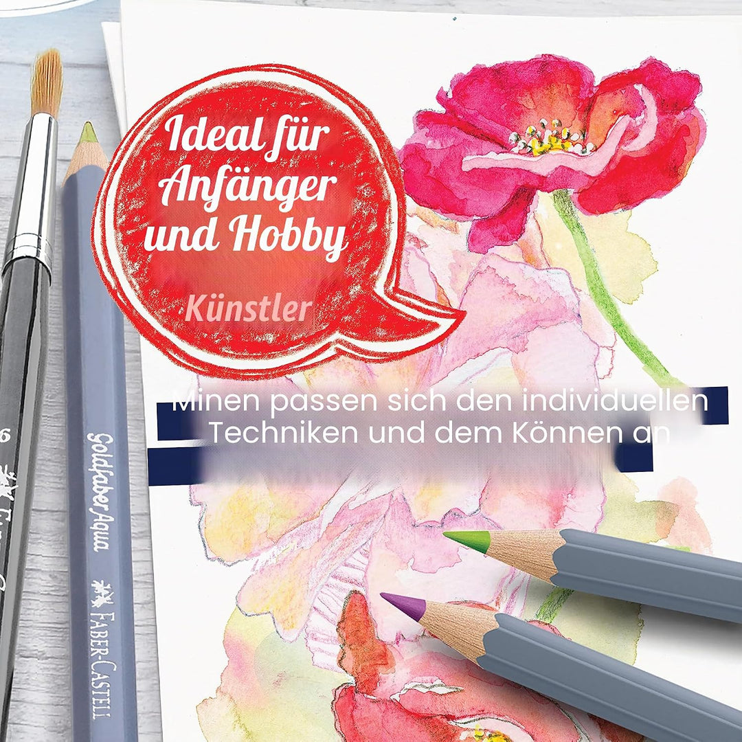 Faber-Castell 114639 - Aquarellstift Aqua Goldfaber, 3,3 mm Mine, 36 Stück im Geschenketui