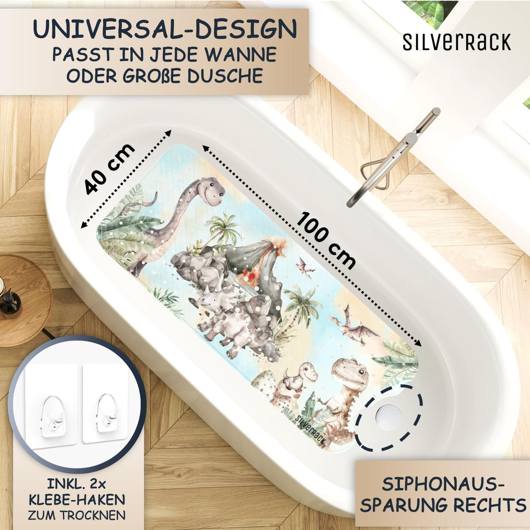 Badewannenmatte Kinder rutschfest [100x40cm] - Antirutschmatte Badewanne BPA frei - Badematte Kinder